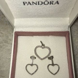 Pandora necklace and earrings